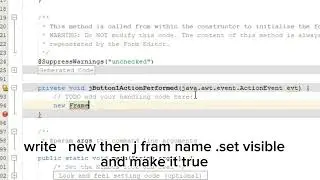 how to make a jframe button open another jframe class in netbeans 
