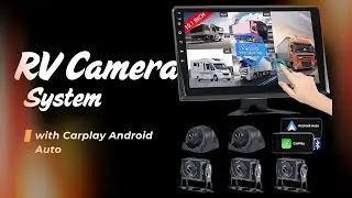 RV Camera System with CarPlay & Android Auto| 5x 1080P Backup Cameras  10.1