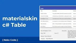 materialskin c# Table (ListView)