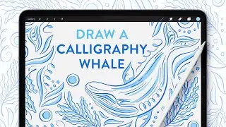 Draw a Calligraphy Whale Flourish Illustration in Procreate