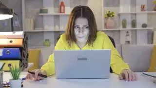 Frustrated worried business woman working from home at STOCK VIDEOS