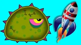 Суровый ЛИЗУН ГЛАЗАСТИК съедает все в городе 3! Игра Mutant Blobs Attack с ПАПУЛЕЙ
