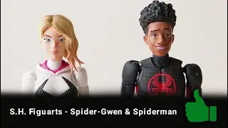 S H Figuarts Spiderman Across the Spiderverse Spider Gwen and Miles Morales Figures Review