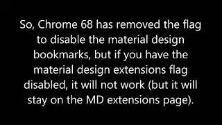 Chrome 68 has removed the Material Design bookmarks flag (also is another flag that never worked!)