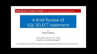 A Brief Review Of SQL SELECT