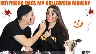 BOYFRIEND DOES MY HALLOWEEN MAKEUP !!! **FAIL**