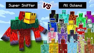 Super Sniffer Vs. All Golems in Minecraft Showcase
