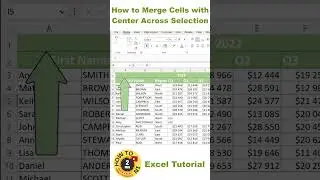 How to Merge Cells with Center Across Selection #Shorts