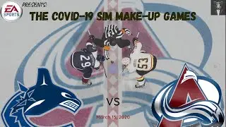 Canucks Vs Avalanche | EA Sports NHL 20 Make up Sim