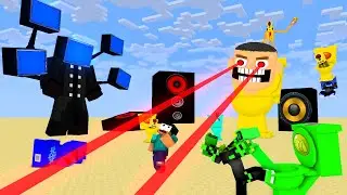 Monster School SKIBIDI TOILET BROTHERS ELEMENTAL, SPEAKER HEAD CAMERA HEAD, TV MAN HEAD - Minecraft