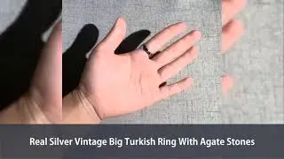 Real Silver Vintage Big Turkish Ring With Agate Stones