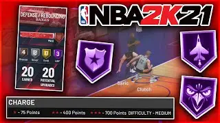 EASIEST NBA 2K21 DEFENSIVE BADGE DRILL! | QUICK Defensive Badge Method!