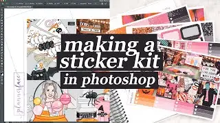Design With Me: Wicked Cute Halloween planner sticker kit! 🎃 Adobe Photoshop 2024
