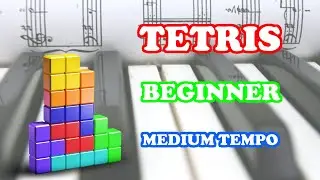 TETRIS THEME | Beginner Piano Tutorial - Medium Tempo (WITH FINGER POSITIONS)