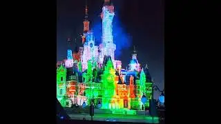 SHANGHAI DISNEY DISPLAY OF MARVEL ON  THEIR CASTLE..#disney#shanghai#marvel#youtubeshorts