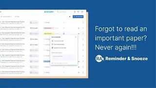 Enago Read Tutorials - How to use Reminder & Snooze Feature to Efficiently Manage your Research Work