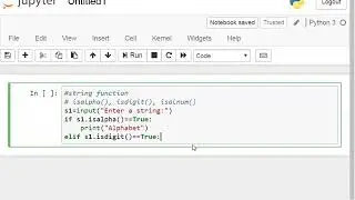 A program to demo string functions: isalpha(), isdigit() and isalnum() in python