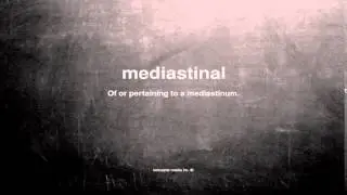 What does mediastinal mean
