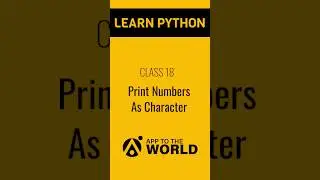 Print numbers as character in PYTHON for Beginner.#pythontutorial #shortsyoutube #viral