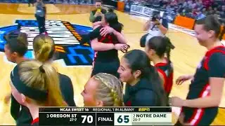 Oregon State Notre Dame Women's Basketball End (FULL CLIP) 2024 NCAA Tournament Regional Semifinal