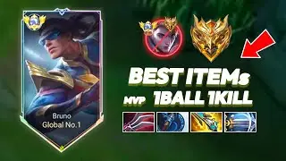 BRUNO TOP Global 1BAll 1KILL BEST EMBLEM AND ITEMS GAMEPLAY l MLBB