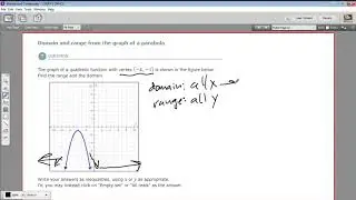 Domain and range from the graph of a parabola