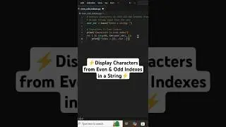 extract even & odd index chars from a string 