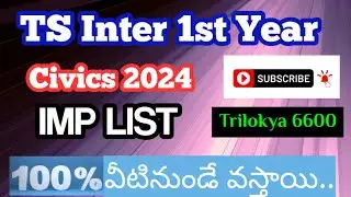 TS Inter 1st Year Civics Important List for Public Exams 2024 @Trilokya6600Trilokya6600