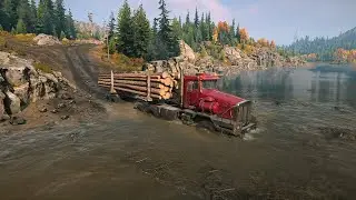 we load up and transport some long logs in snowrunner