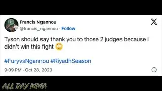 Francis Ngannou ROBBED vs Tyson Fury (Social Media Fighter Reactions)