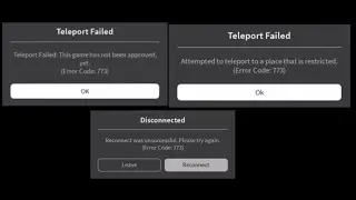 [SOLVED] Roblox Error Code 773