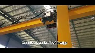 What does the semi-gantry crane look like in the workshop?