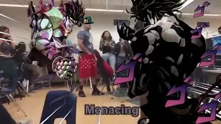 2 guys fighting in school but we edit jojo stuff over it