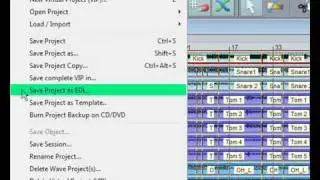 Samplitude Basics 73:Save project as EDL.
