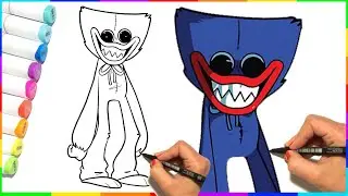 How To Draw Huggy Wuggy | Poppy Playtime Game | Friday Night Funkin - FNF | Dun Dun