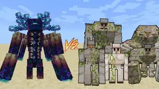Mutant Crystal Warden VS All Iron Golems / Minecraft Mob Battle