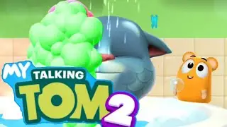 MY TALKING TOM 2 PLAYING WITH RED GREEN AND BLUE SOAP