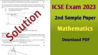 ICSE 10 Sample Paper Exam 2023 | 2nd sample paper solution | free download Model paper 10 icse maths