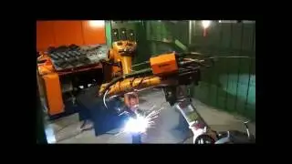 Промышленный робот сборка и сварка коллектора
