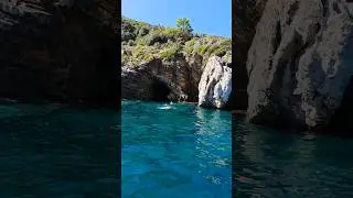 Montenegro. Cave in Sveti Nikola Island.