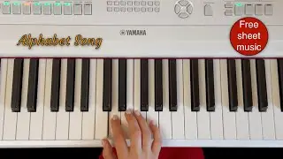 Alphabet Song - EASY PIANO for Beginners. Free Sheet Music PDF