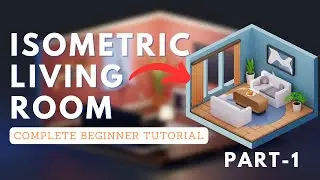 (Hindi) Blender 3d modeling tutorial for absolute beginners - Part 1 | isometric living room
