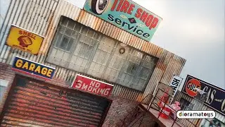 Diorama sets of advertising signs