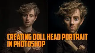 How to create doll head portrait in Photoshop. Bubble head portrait.