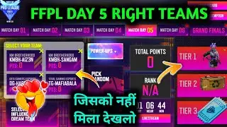 FREE FIRE PRO LEAGUE DREAM TEAM DAY 5 REDEEM CODE | FFPL DREAM TEAM EVENT BEST TEAM | MATCH DAY 5