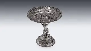 ANTIQUE 20thC THAI SOLID SILVER LARGE HAND CRAFTED TAZZA c.1910 | PUSHKIN ANTIQUES