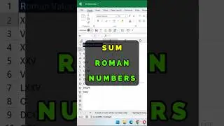 How To Sum Roman Numbers In Excel