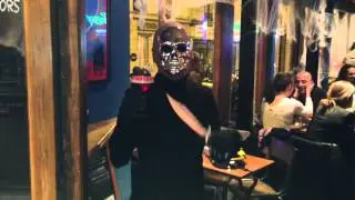 Chromeskull walking the streets on Halloween