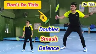 Doubles Smash Defence Technique 🔴 Badminton Defence Training 🔴 How to smash defence