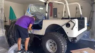 Jeep Wrangler TJ - Spraying Black Raptor Liner on Floorboards, Ep.12